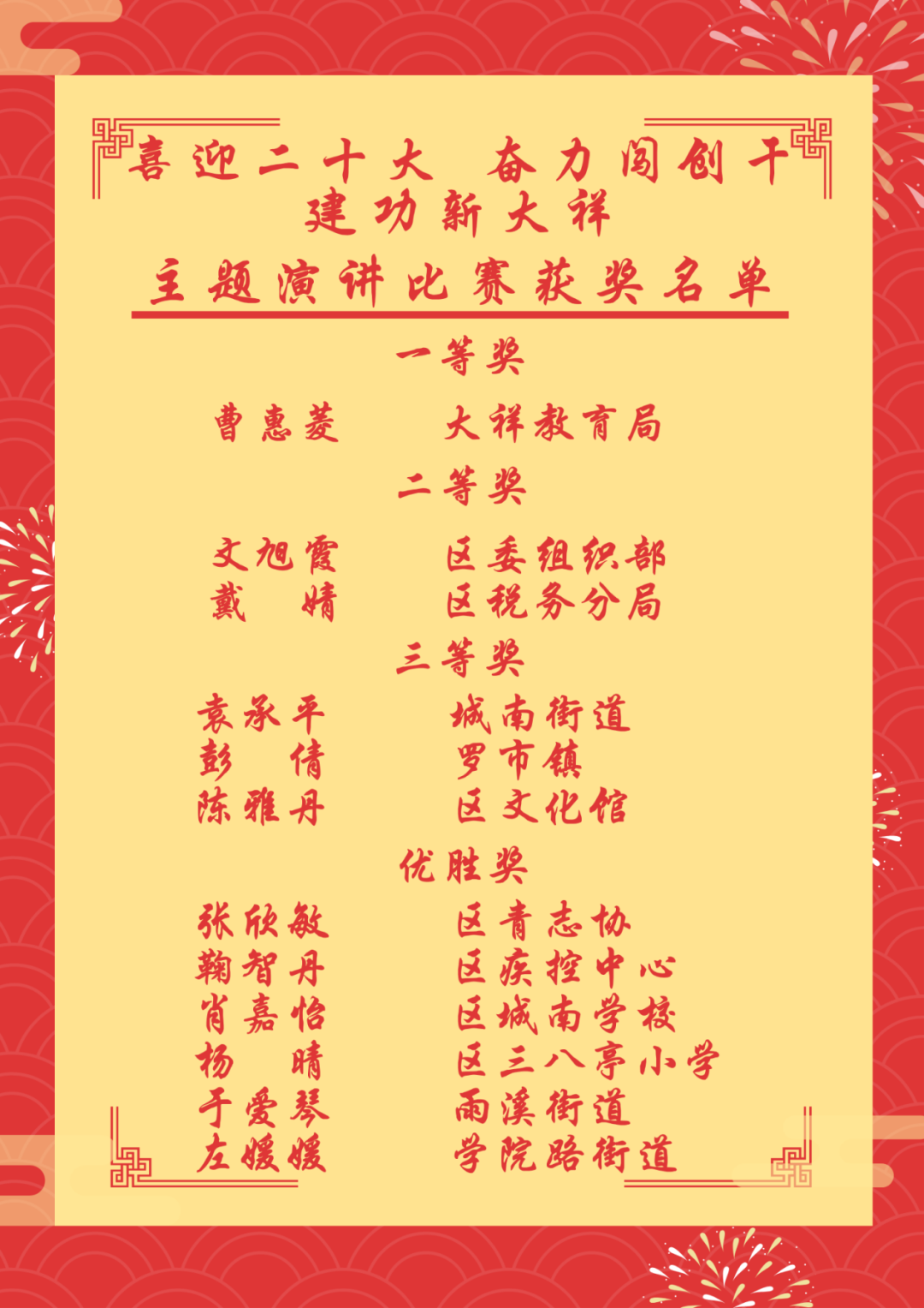 大祥区举办“喜迎二十大 奋力闯创干 建功新大祥”主题演讲比赛(图3)